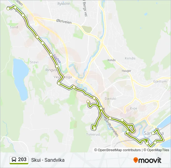 203 Bus Line Map
