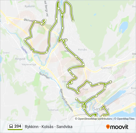 204 Bus Line Map