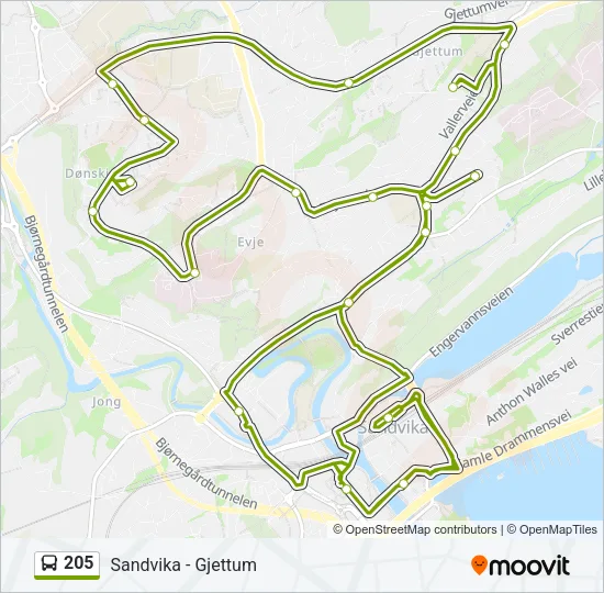 205 Bus Line Map