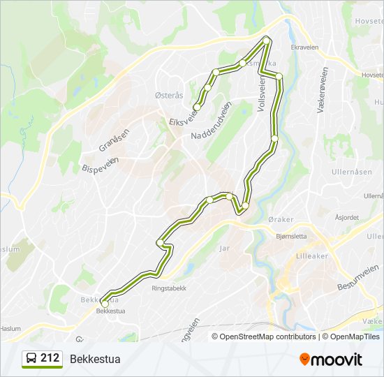 212 bus Line Map