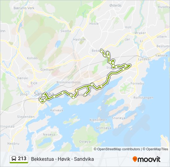 213 bus Line Map