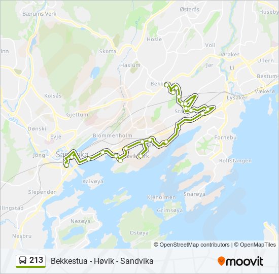 213 bus Line Map