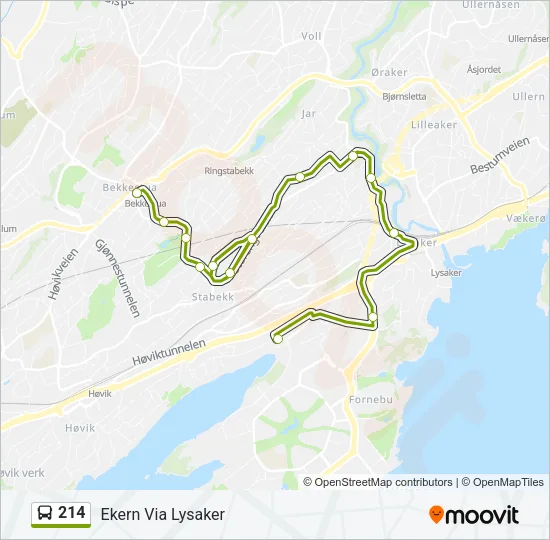 214 Bus Line Map