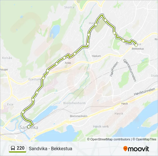 220 Bus Line Map