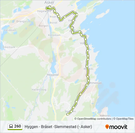 260 Bus Line Map