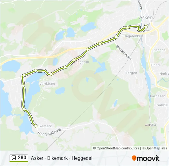 280 Bus Line Map
