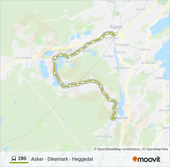 280 Bus Line Map