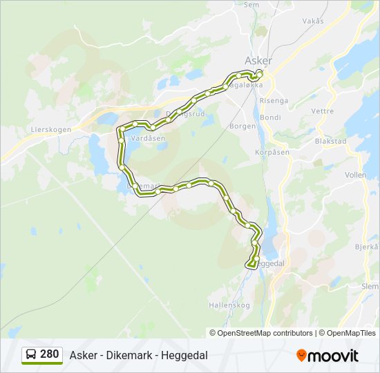 280 Bus Line Map