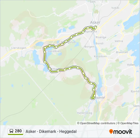 280 Bus Line Map