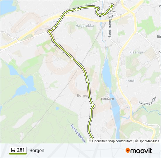 281 Bus Line Map