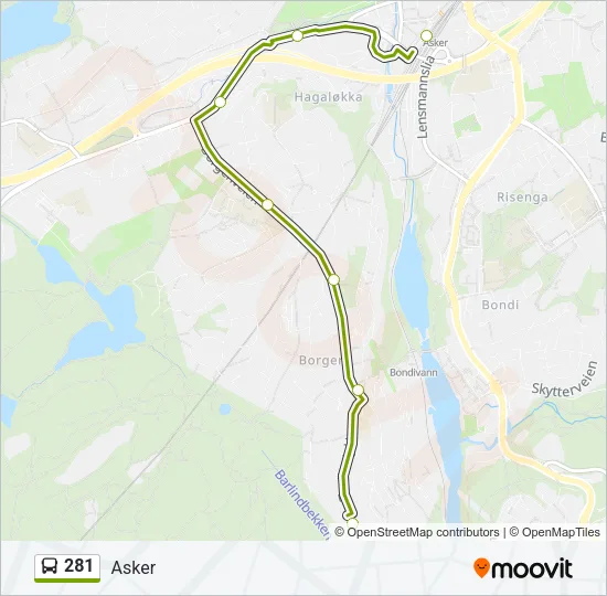281 Bus Line Map