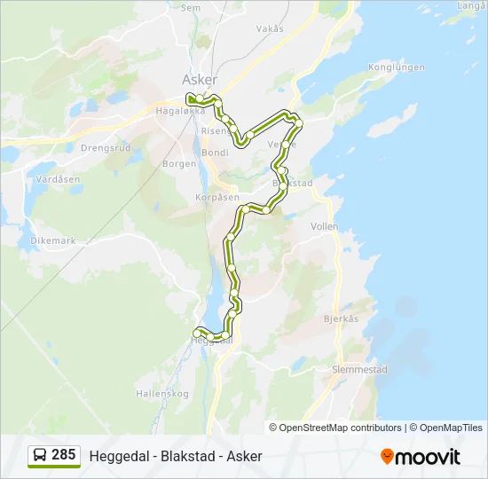 285 Bus Line Map