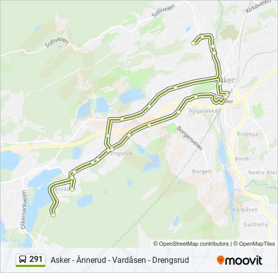 291 bus Line Map