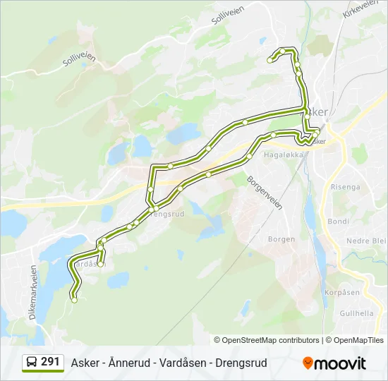 291 Bus Line Map