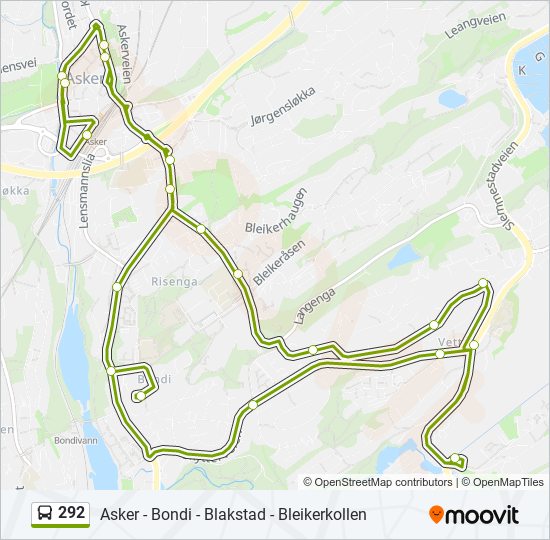 292 bus Line Map