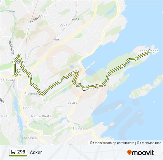 293 Bus Line Map