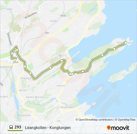 293 Bus Line Map