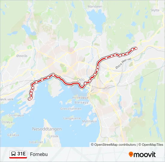 31E Bus Line Map