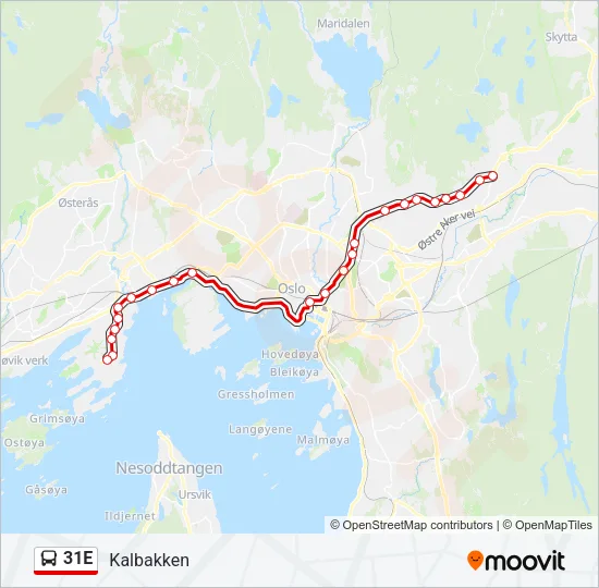 31E Bus Line Map