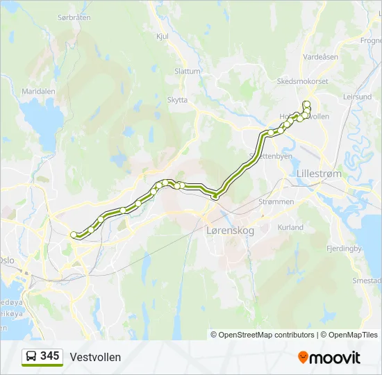 345 Bus Line Map