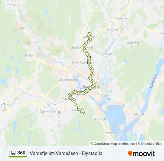 360 bus Line Map