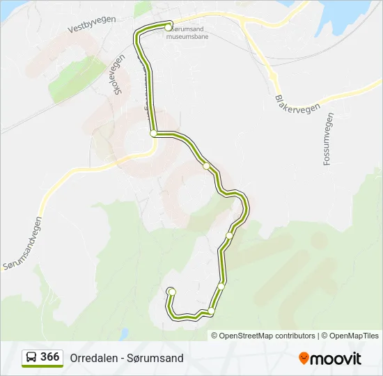 366 Bus Line Map
