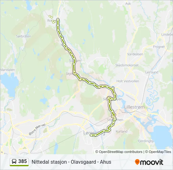 385 Bus Line Map