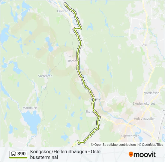 390 Bus Line Map