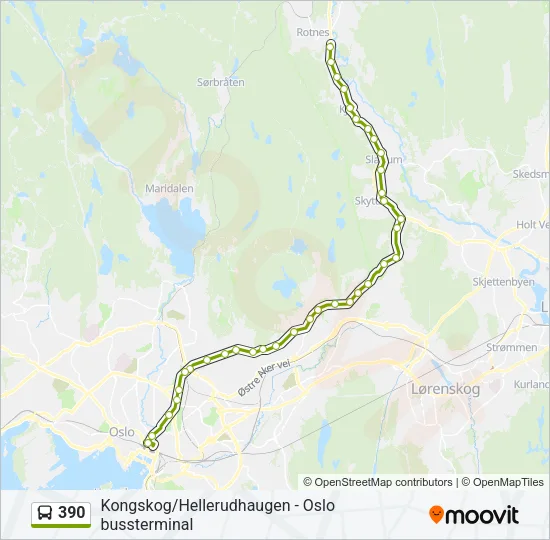 390 Bus Line Map