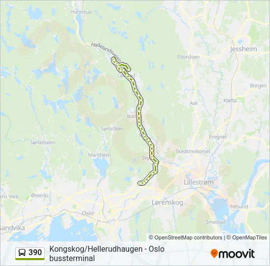 390 Bus Line Map