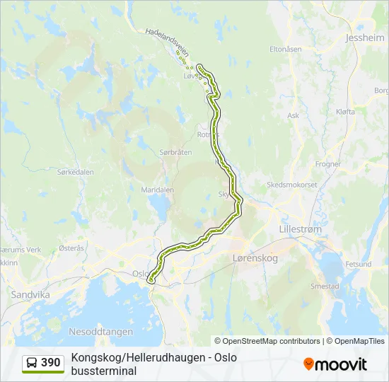 390 Bus Line Map