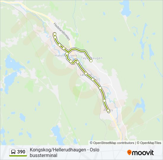 390 Bus Line Map