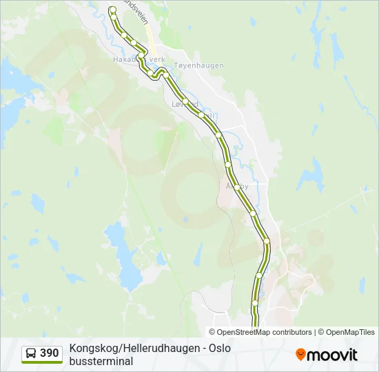 390 Bus Line Map