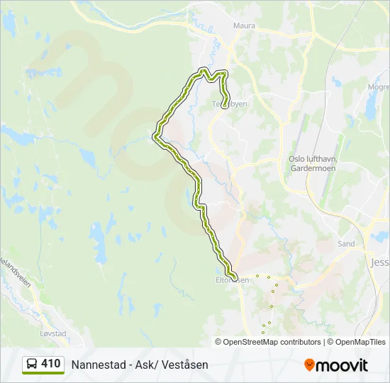 410 Bus Line Map