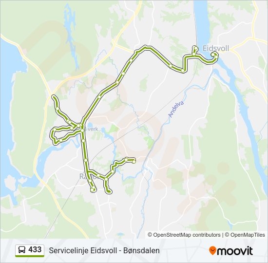 433 Bus Line Map