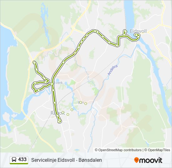 433 bus Line Map