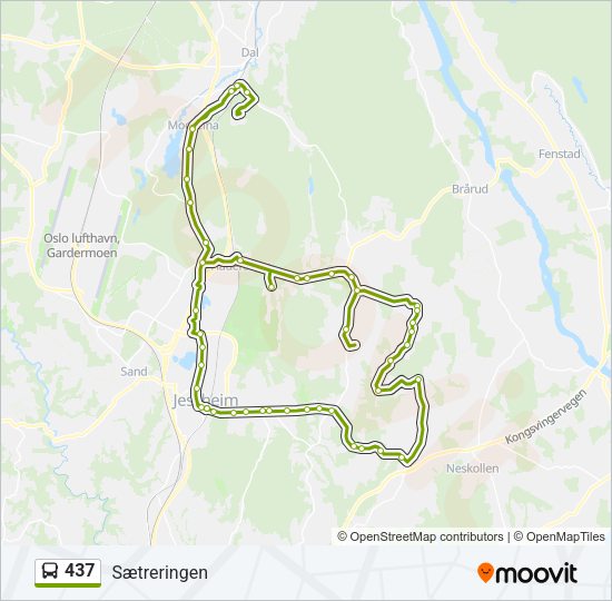 437 Bus Line Map
