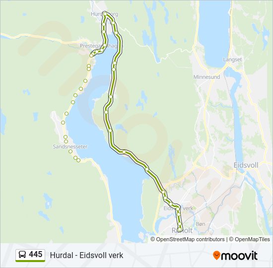 445 bus Line Map