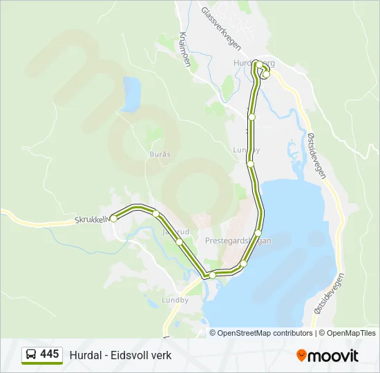 445 Bus Line Map