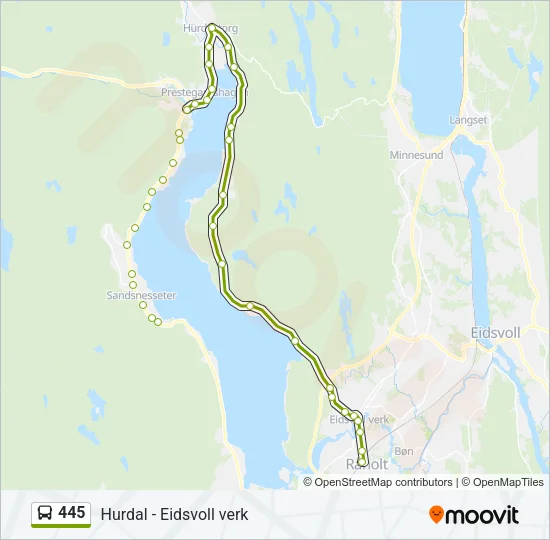 445 Bus Line Map