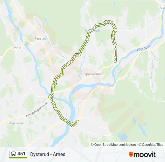 451 Bus Line Map