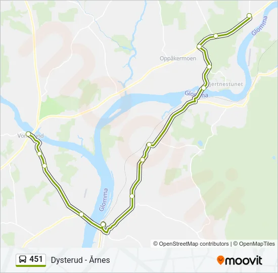 451 Bus Line Map