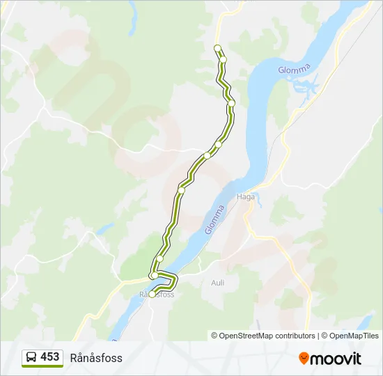 453 Bus Line Map