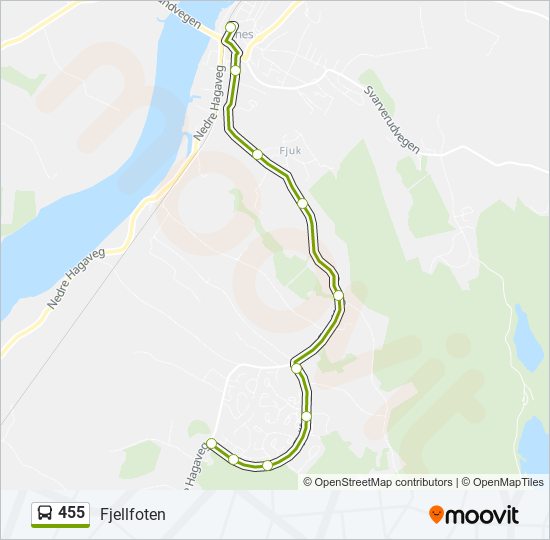 455 bus Line Map