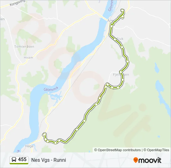 455 Bus Line Map