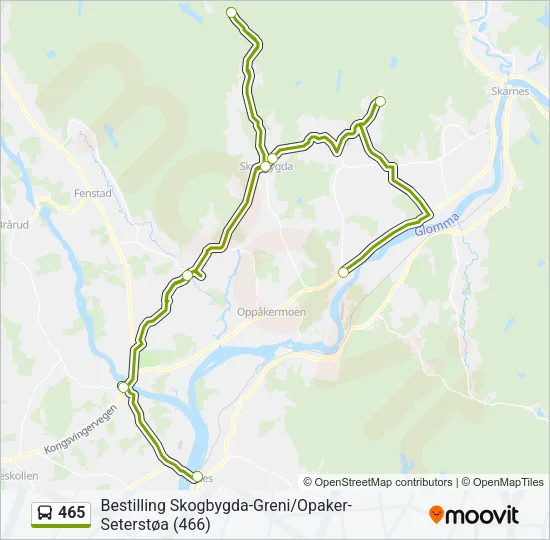 465 Bus Line Map