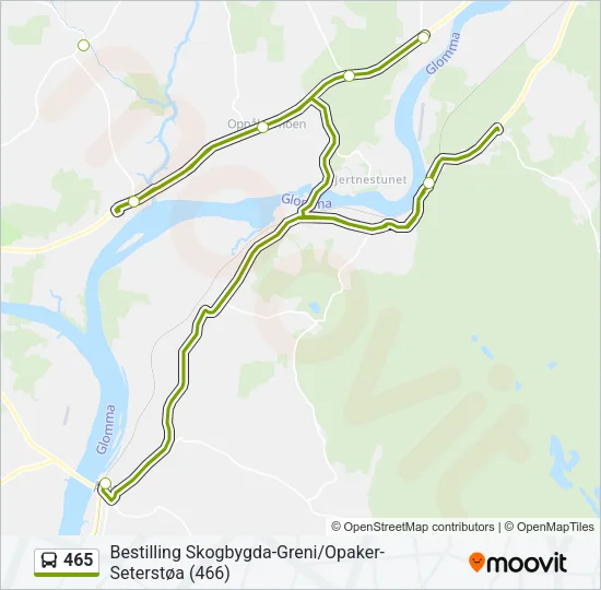465 Bus Line Map