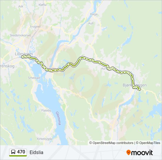 470 Bus Line Map