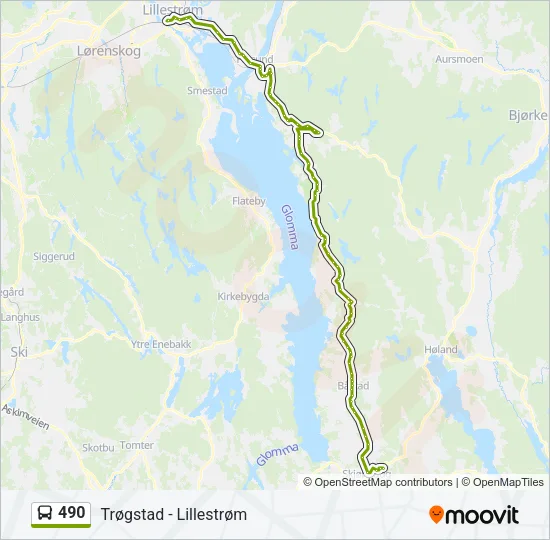 490 Bus Line Map