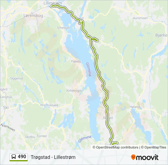 490 Bus Line Map